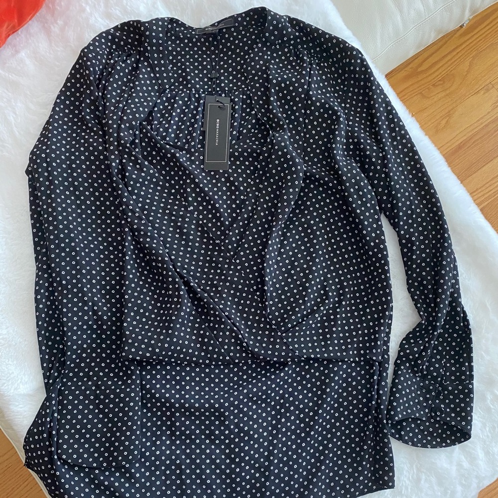 👗 Dressy BCBG MAXAZRIA High-low Blouse size L